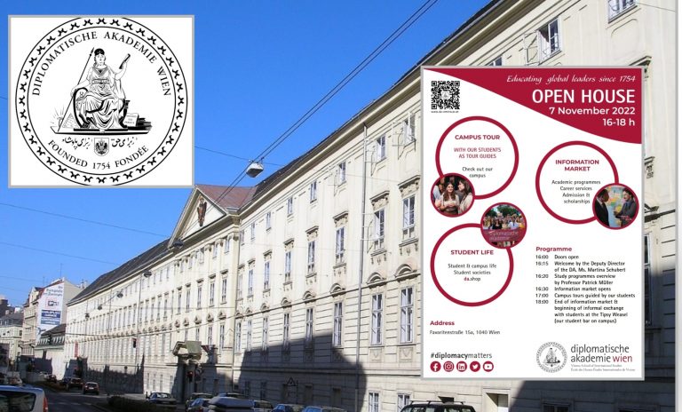 Diplomatische Akademie Wien: OPEN HOUSE 2022 – Diplomacy&Commerce Austria