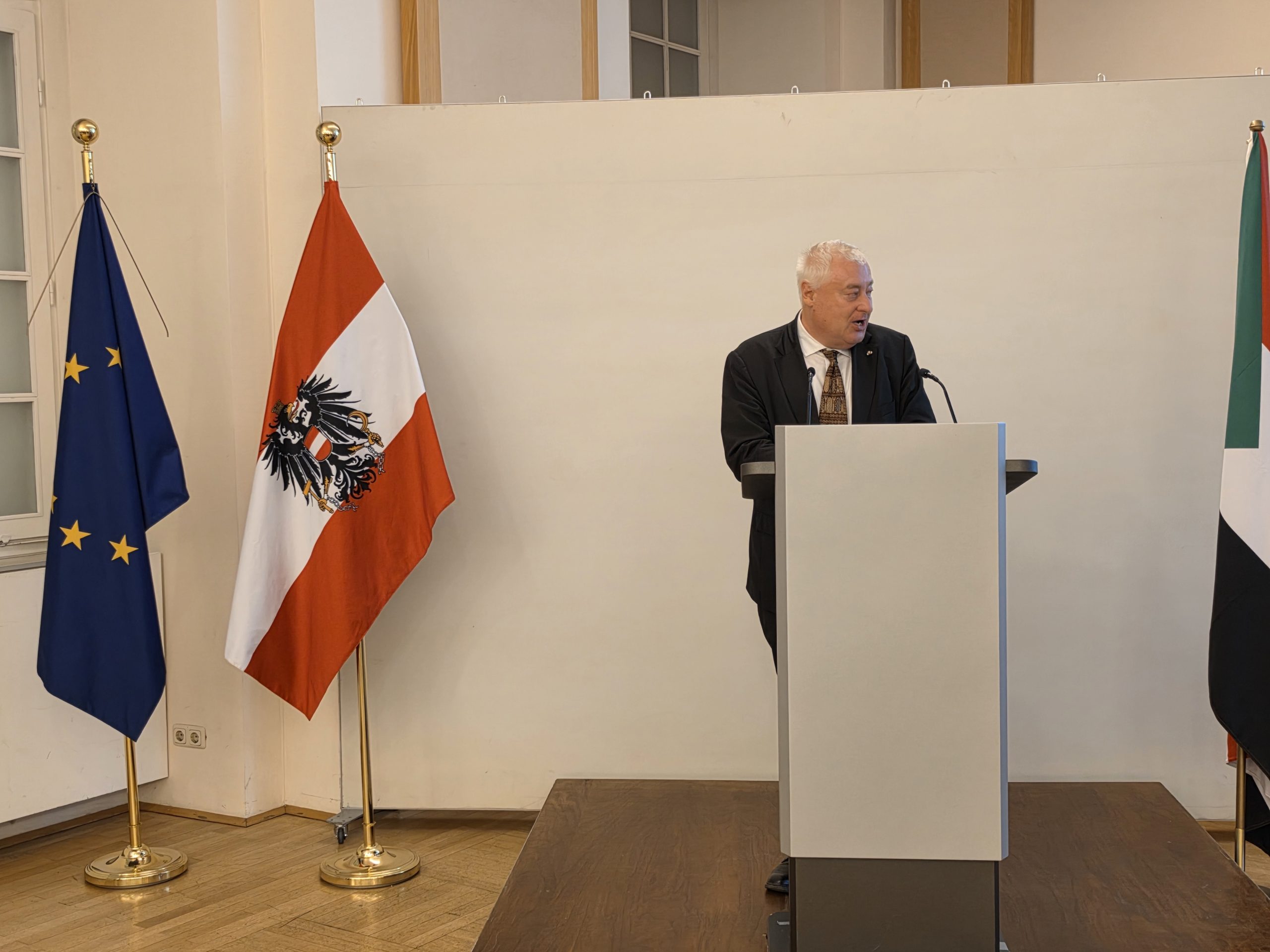 Envoy Christoph Meyenburg of the Protocol Department of the Austrian Federal Ministry for European and International Affairs (BMEIA)